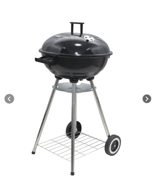 Parrilla a Carbón Redonda 44x87 cm Acero Inoxidable