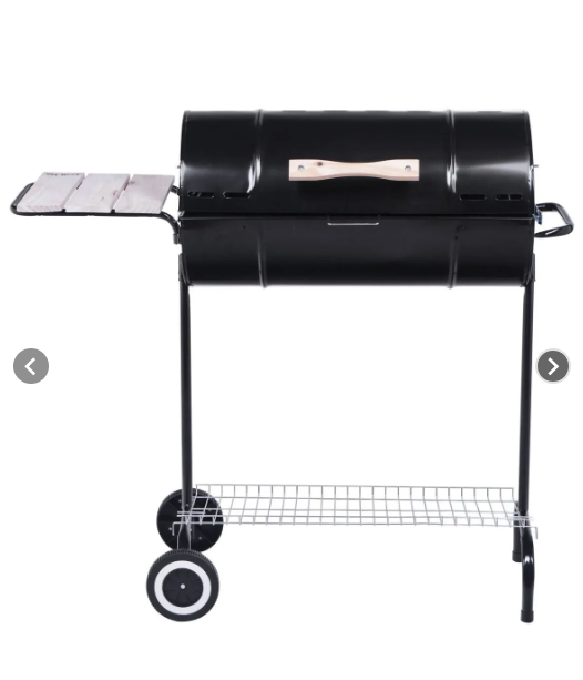 Parrilla a Carbón con Tapa y Ruedas Metal