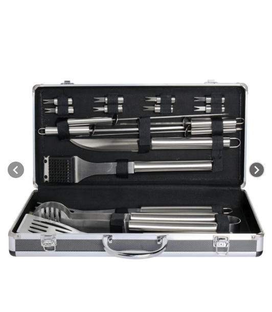 Kit De Asado 18 Piezas Con Maleta Parrillera