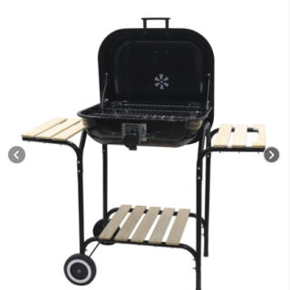 Parrilla a Carbón 62x104 cm Negra Acero