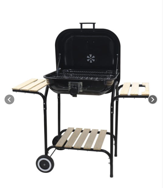 Parrilla a Carbón 62x104 cm Negra Acero